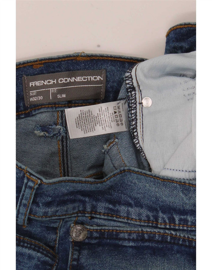 French Connection Jean Slim Homme W32 L30 Bleu Coton