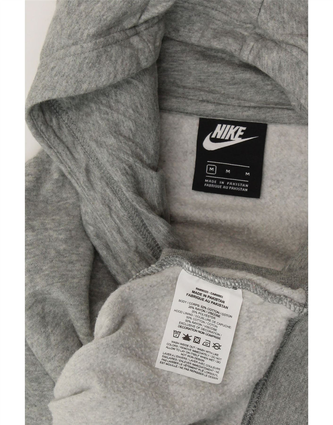 NIKE Pull à capuche pour femme UK 14 Coton gris moyen