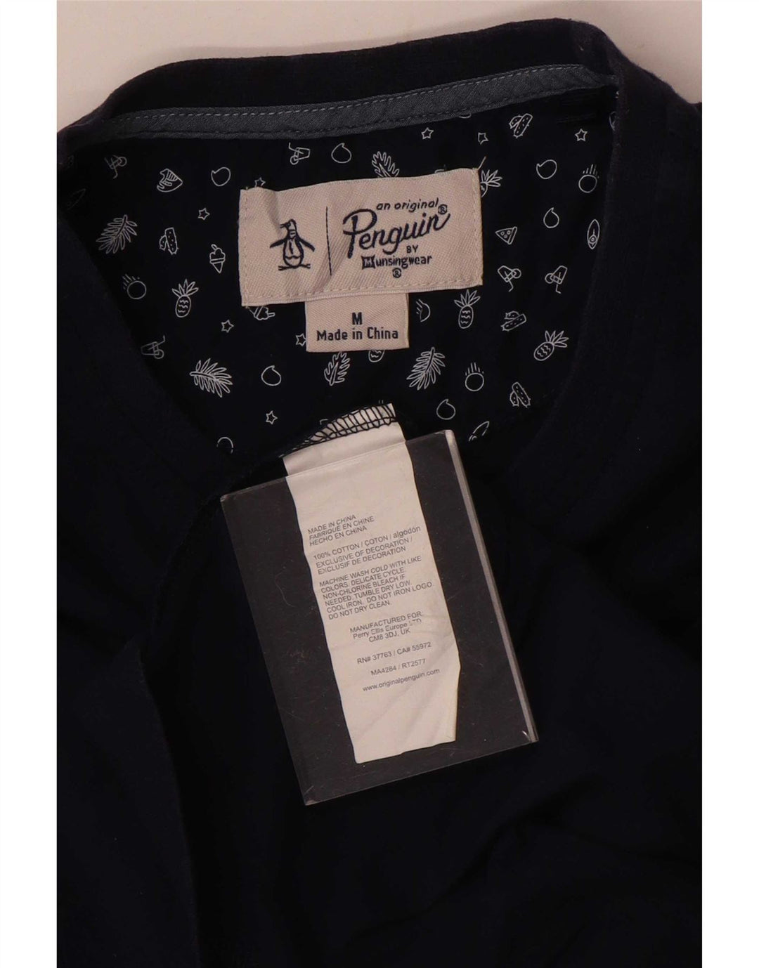 Penguin T-Shirt Homme Bleu Marine Moyen Coton