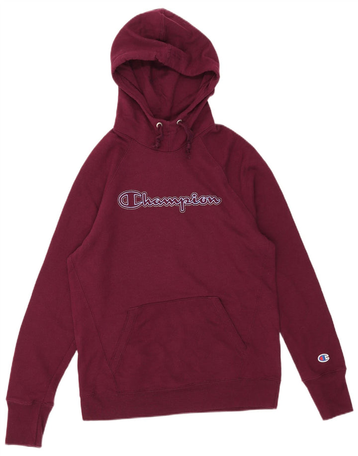 Champion Pull à capuche graphique pour homme Petit Polyester Bordeaux