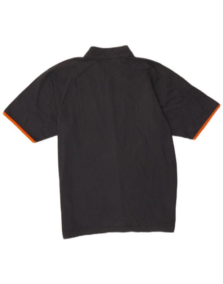 Champion T-shirt à col zippé pour homme, grand, gris, coton