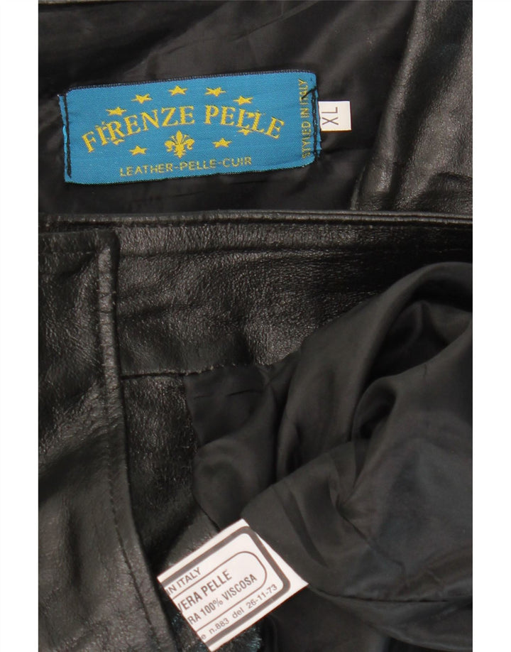 VINTAGE Veste en cuir homme UK 42 XL Cuir noir