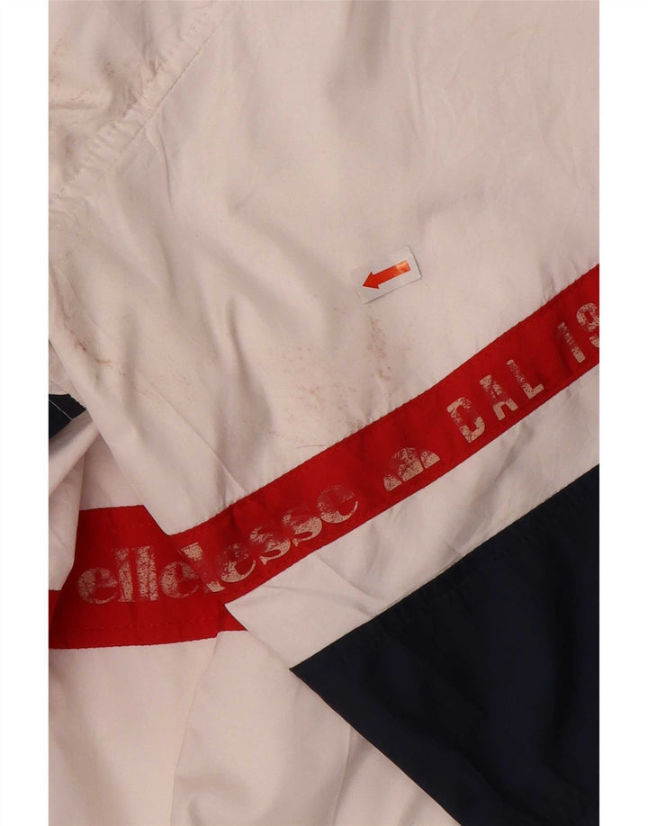 Ellesse Veste de survêtement graphique pour homme Large Blanc Colourblock