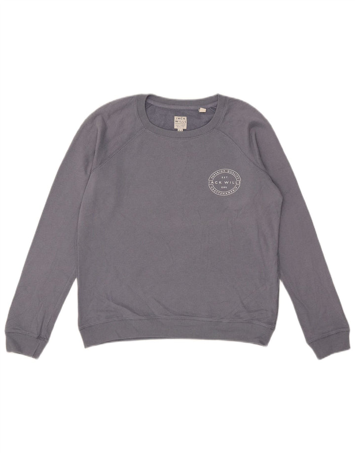Jack Wills Sweat-shirt surdimensionné pour femme UK 10 Petit Bleu