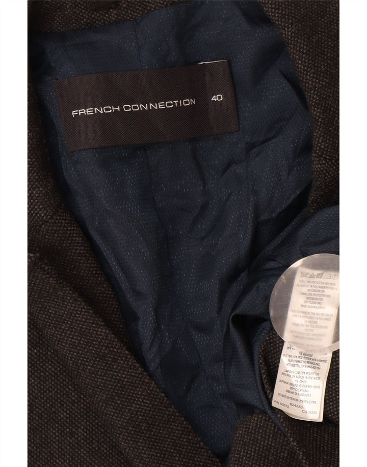 French Connection Veste blazer à 3 boutons pour homme UK 40 Large Gris Polyester