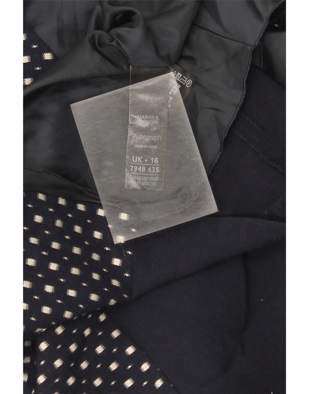Marks & Spencer Robe fourreau pour femme UK 16 Large Bleu marine à pois