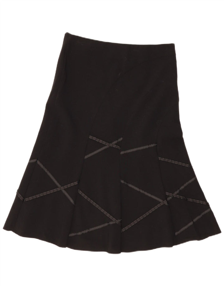 Marks & Spencer Jupe trapèze pour femme UK 12 Medium W34 Noir Géométrique
