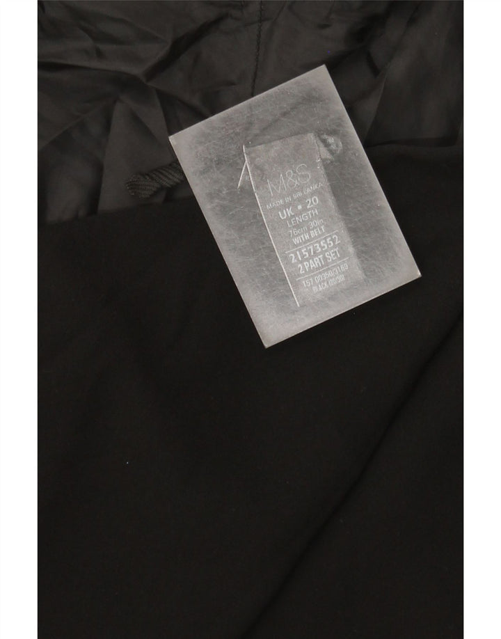 Marks & Spencer Jupe trapèze pour femme UK 20 2XL W40 Noir Polyester