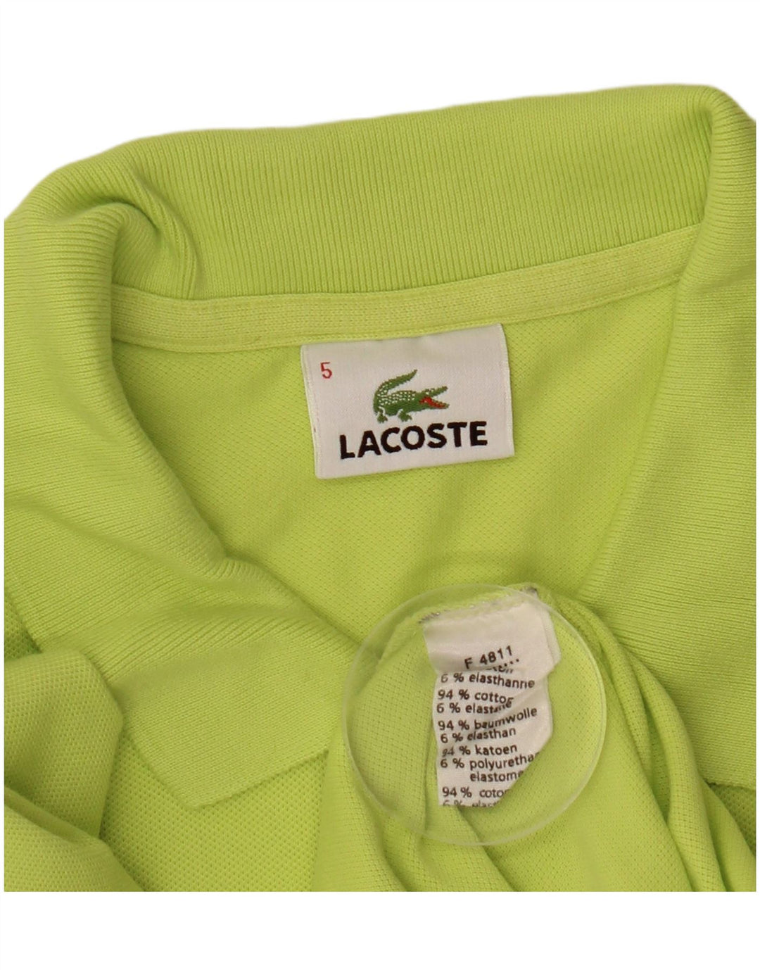 LACOSTE Polo Homme Taille 5 Grand Coton Vert