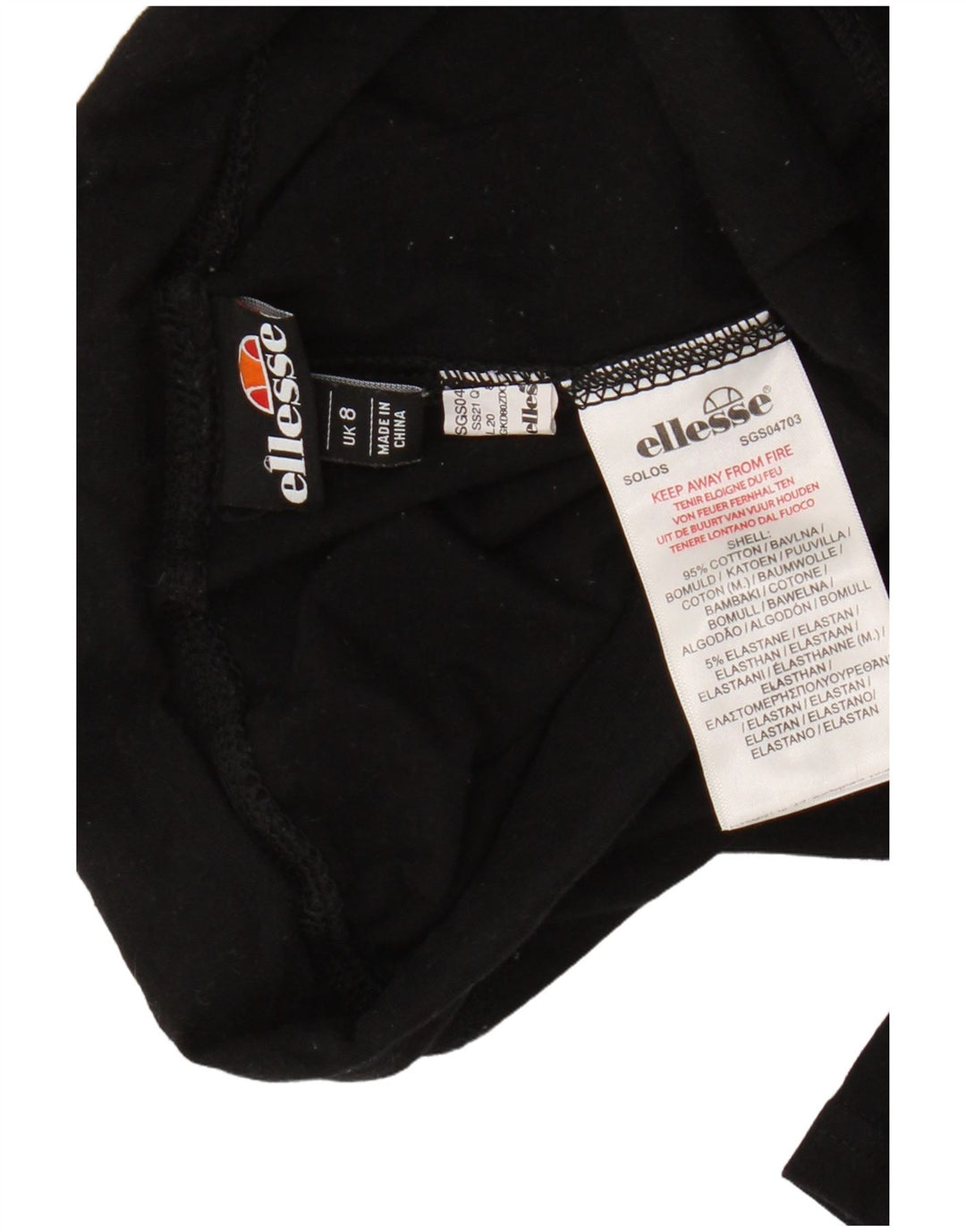 Ellesse Leggings graphiques pour femme UK 8 Small Noir Coton
