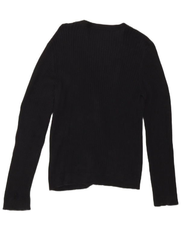 Chaps Femme Petite Cardigan Pull UK 14 Moyen Noir Coton