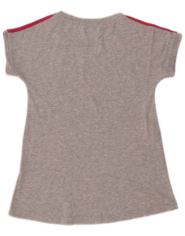Adidas T-Shirt Femme Top UK 4/6 XS Gris Coton