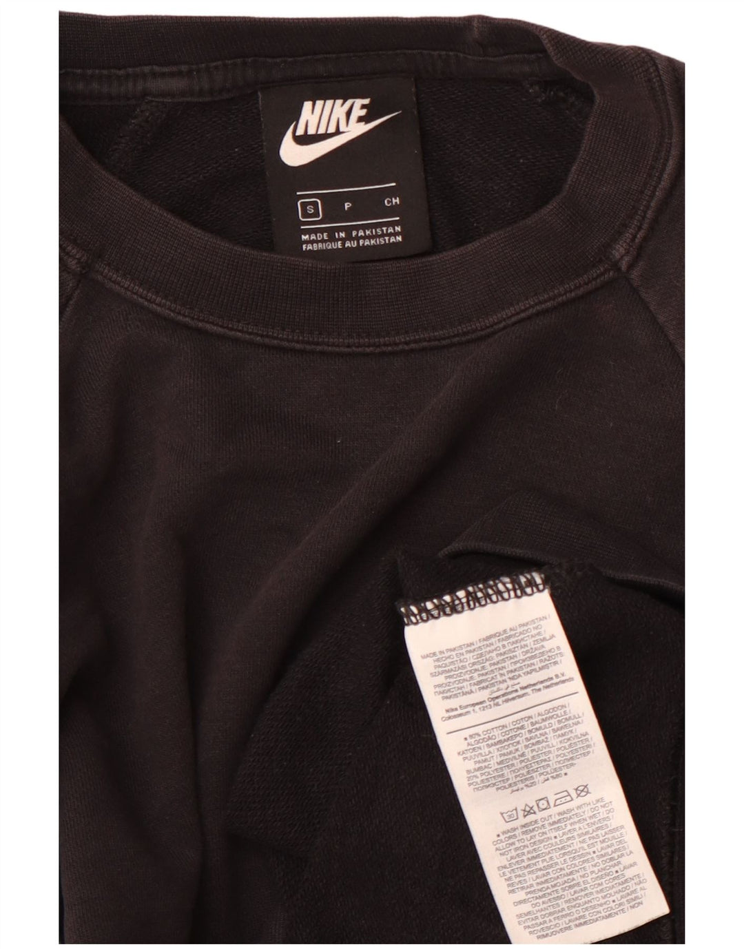 Nike Sweat-shirt surdimensionné pour femme UK 10 Petit coton noir