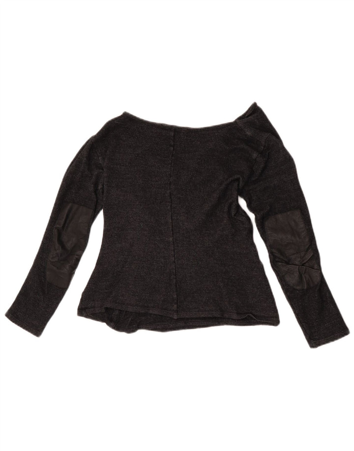 Max Mara Chemisier court à manches longues pour femme UK 10 Petite laine grise