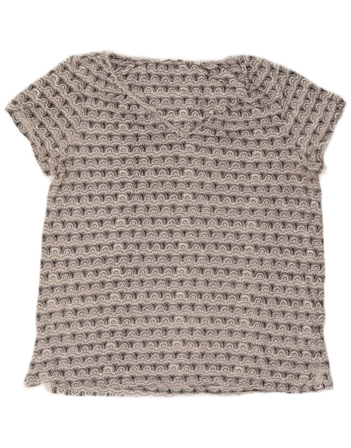 FAT FACE T-shirt graphique surdimensionné pour femme UK 10 petit gris géométrique