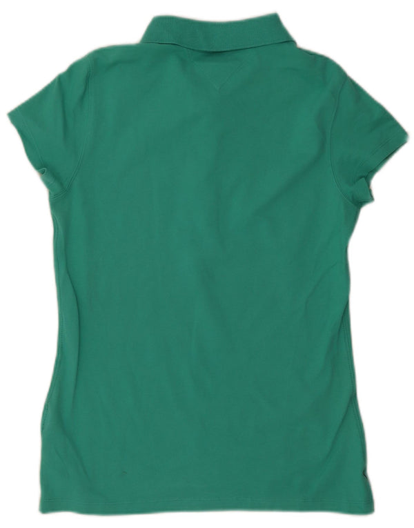 Tommy Hilfiger Polo Slim Fit pour femme UK 14 Large Vert Coton