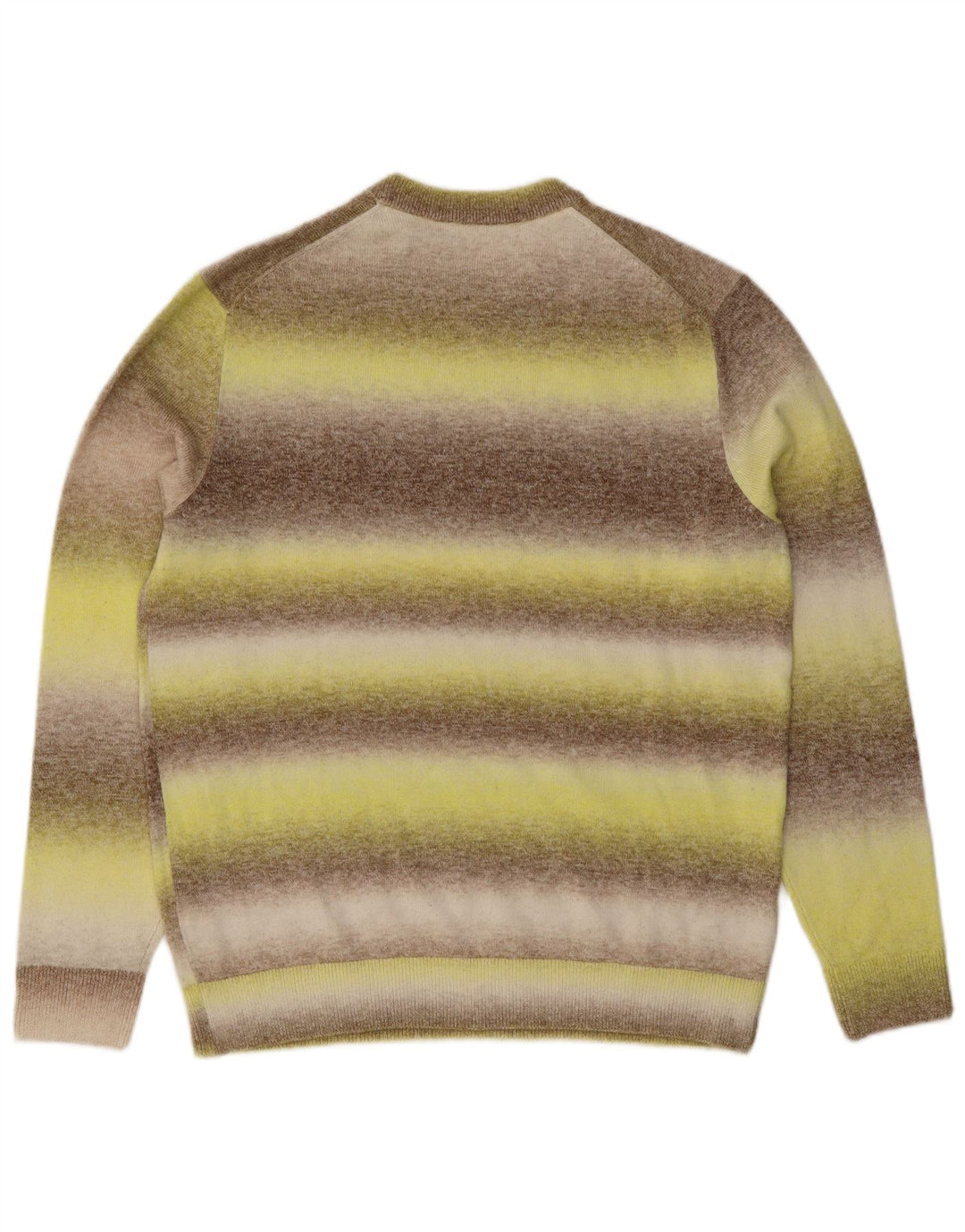 Esprit Pull à col rond pour homme en coton rayé jaune grand