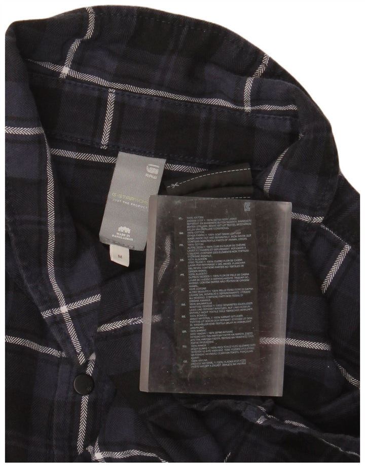 G-STAR Chemise en Flanelle à Carreaux Homme Bleu Marine Moyen à Carreaux en Coton