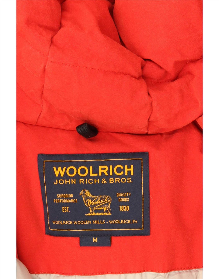 Woolrich Veste matelassée à capuche pour femme UK 14 Coton rouge moyen