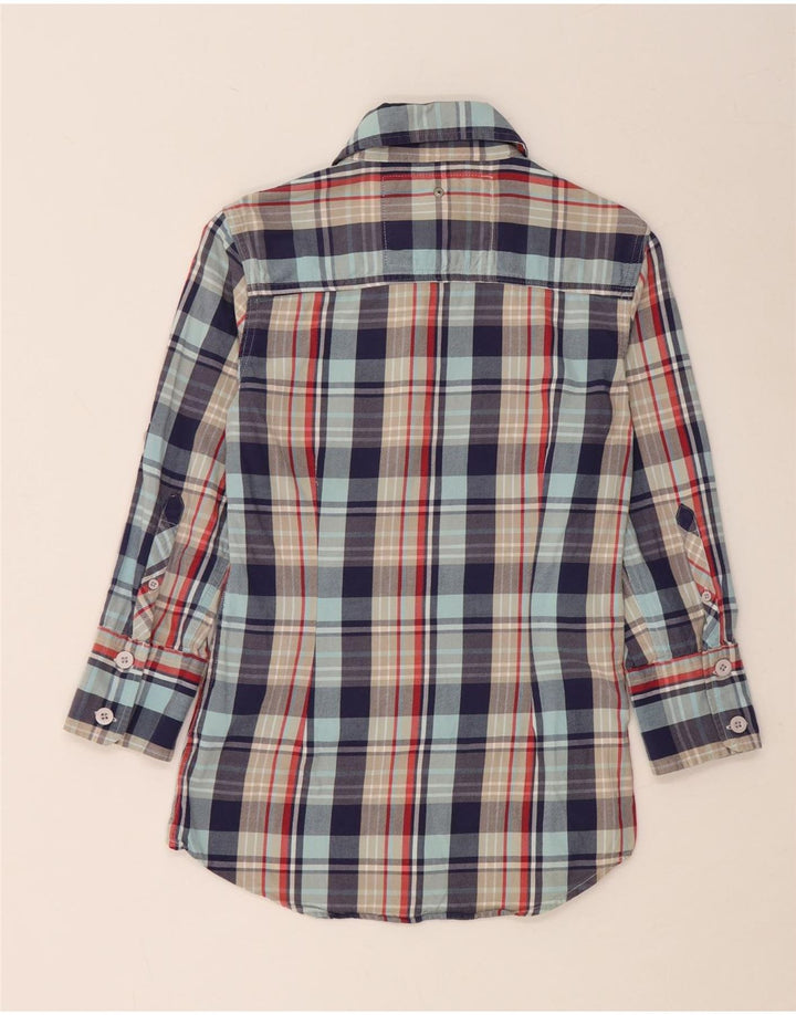 SUPERDRY Chemise en flanelle pour femme UK 10 Petit carreaux bleus en coton