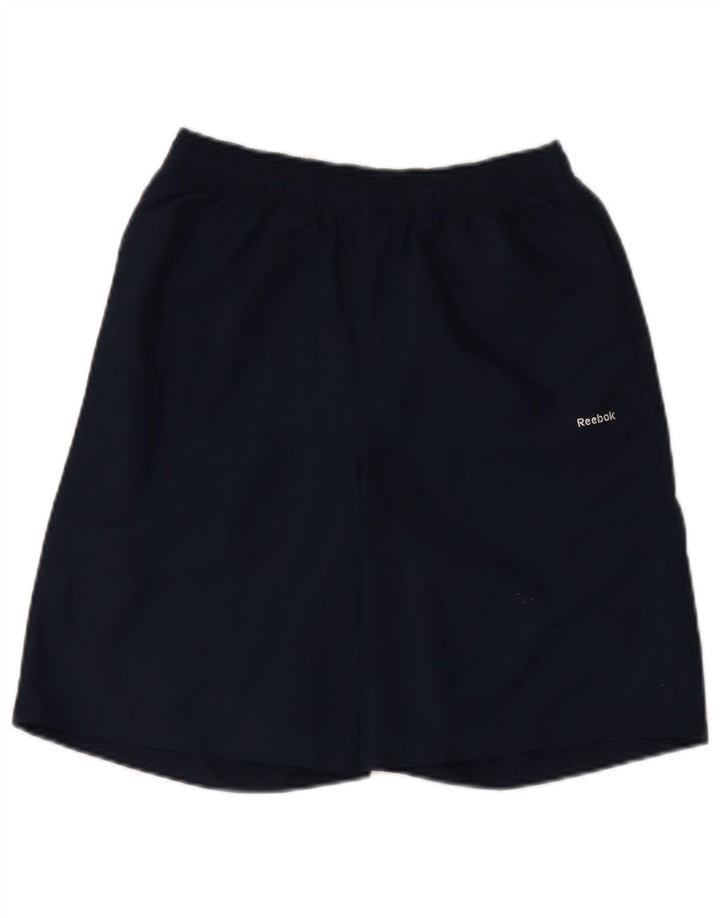Reebok Short de Sport Garçon 13-14 ans Bleu Marine Polyester