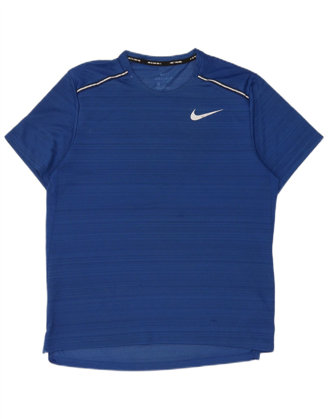 Nike T-shirt Dri Fit pour homme en polyester à fines rayures bleu moyen
