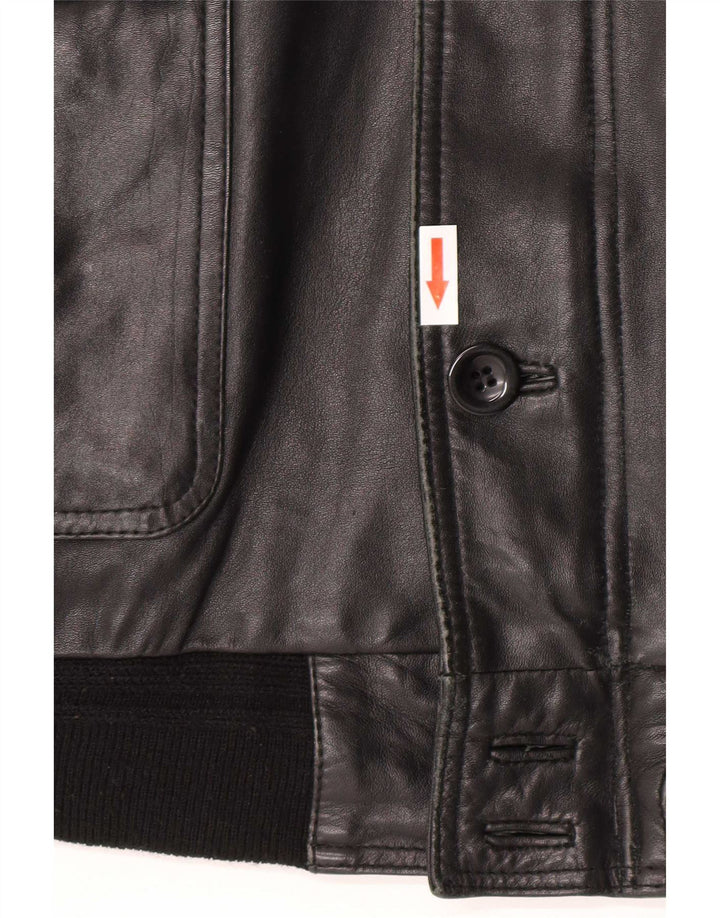 Fusaro Veste en cuir pour homme IT 48 Medium Noir