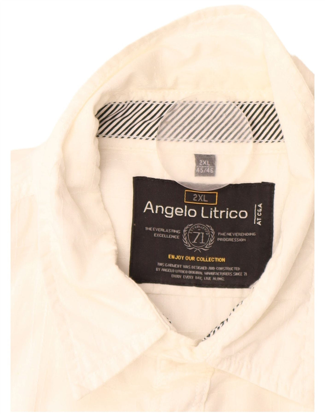 Angelo Litrico Chemise à manches courtes pour homme Taille 45/46 2XL Coton blanc