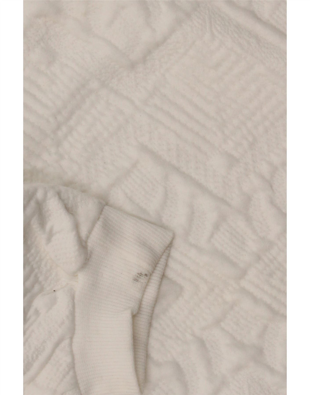 Zara Womens Crop Oversize Sweatshirt Jumper UK 10 Petit Blanc Géométrique