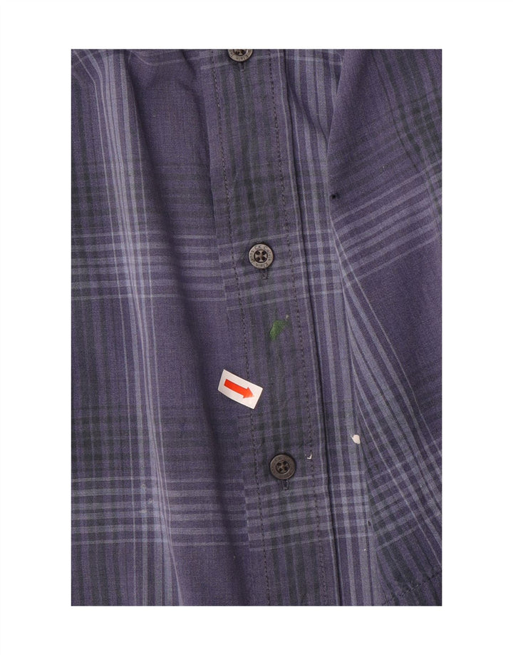 Calvin Klein Jeans Chemise à manches courtes pour homme en coton à carreaux bleus