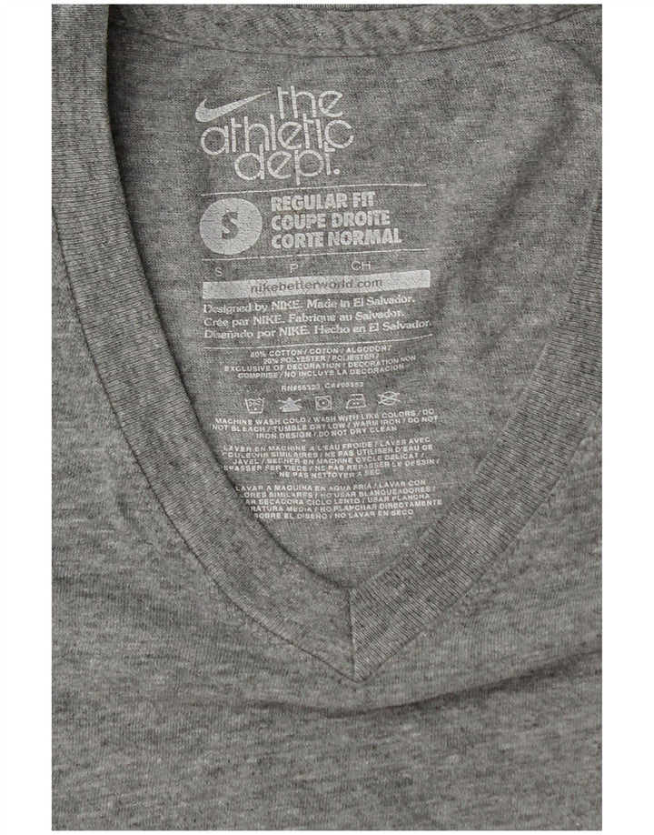 Nike Mens Regular Fit T-Shirt Top Petit Gris Moucheté Coton