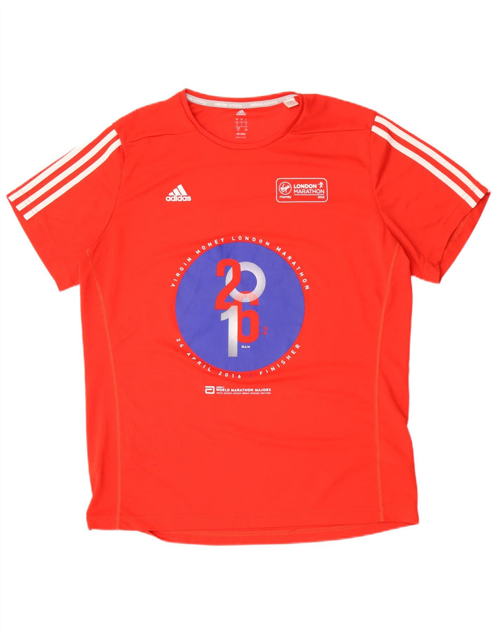 Adidas Hommes Climalite Graphic T-Shirt Haut Grand Rouge Polyester