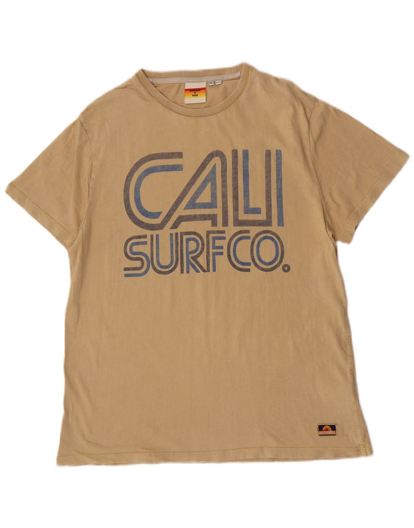 Superdry Hommes Slim Fit Graphic T-Shirt Top 2XL Coton Beige