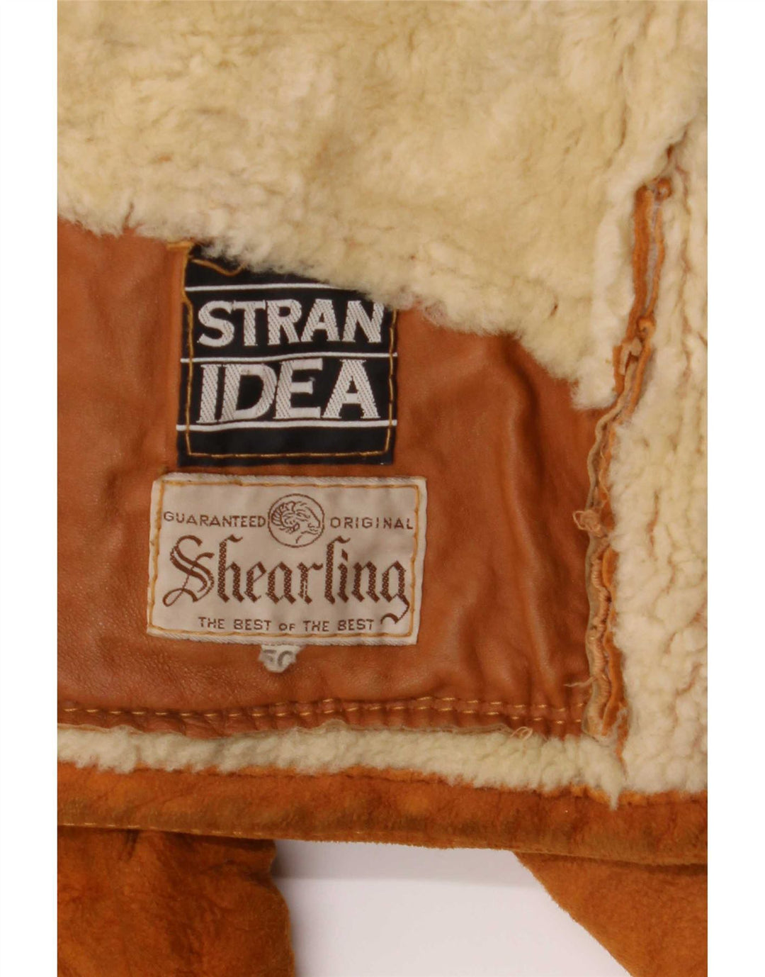 veste en peau de mouton homme vintage IT 50 Grand Beige
