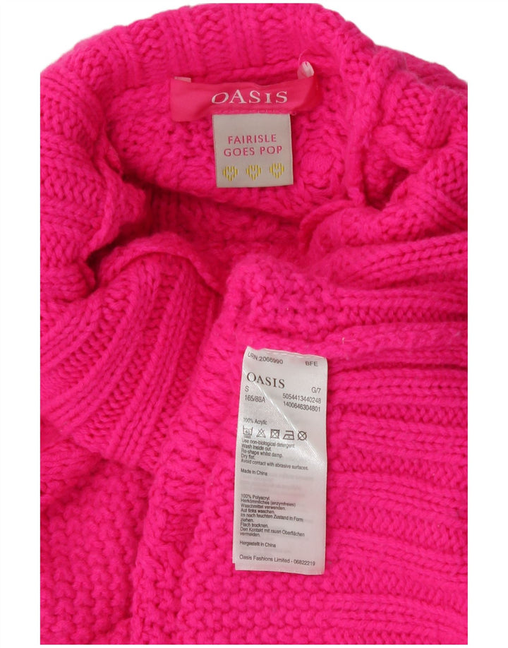 Oasis Pull surdimensionné à col roulé pour femme UK 10 Petit Acrylique Rose