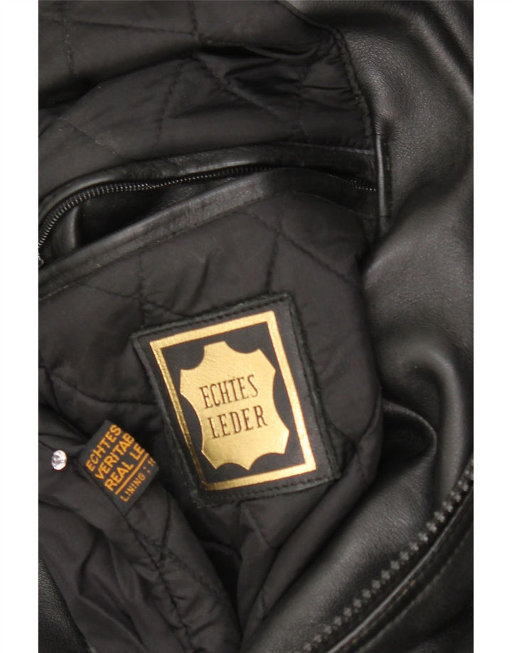 vintage Mens Moto Cuir Biker Jacket UK 36 Petit Cuir Noir