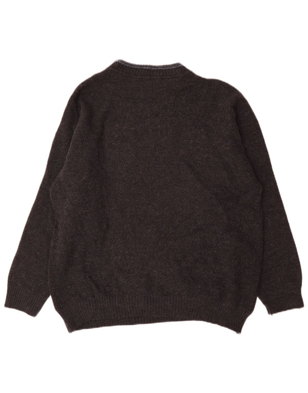vintage Mens Turtle Neck Jumper Pull Moyen Multicolore Géométrique