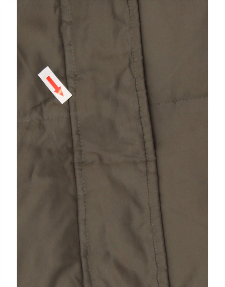Michael Kors Manteau rembourré à capuche pour femme UK 14 Medium Kaki Polyester Hiver