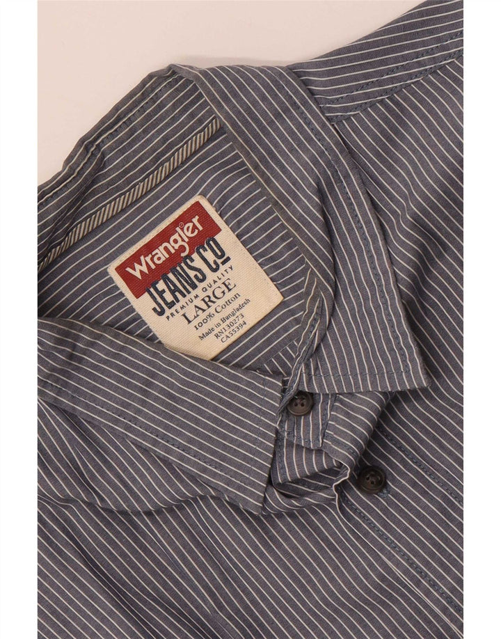 Wrangler Chemise Homme Large Bleu Marine en Coton à Rayures