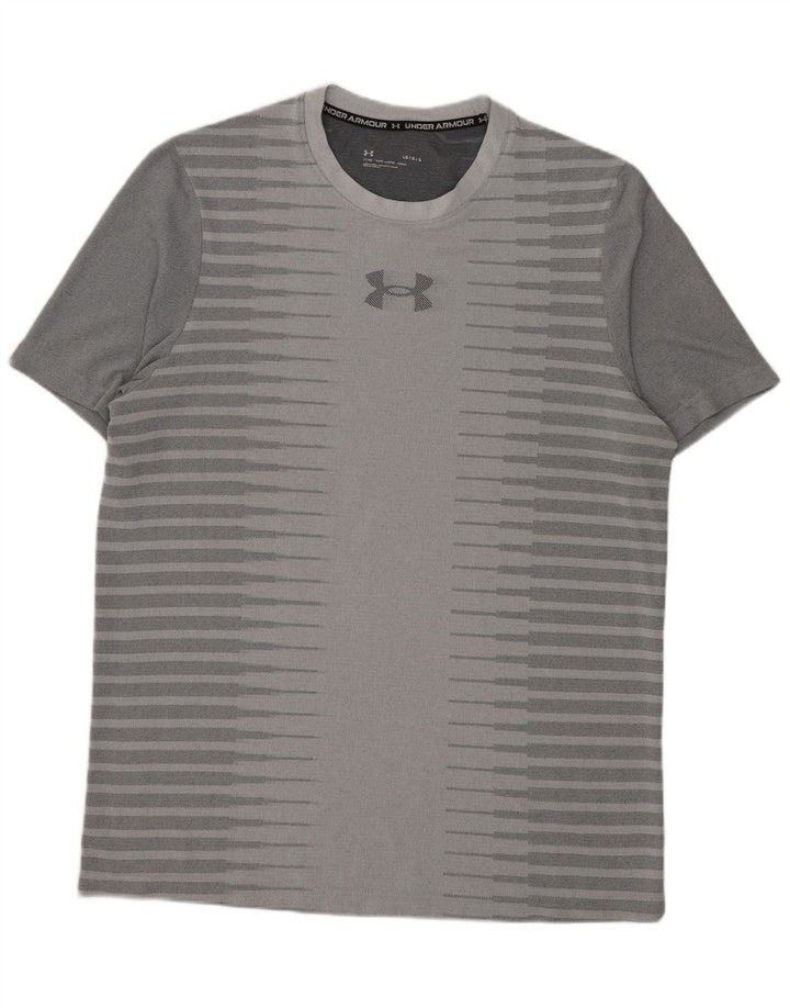 Under Armour T-Shirt Graphique Homme Large Gris Rayé