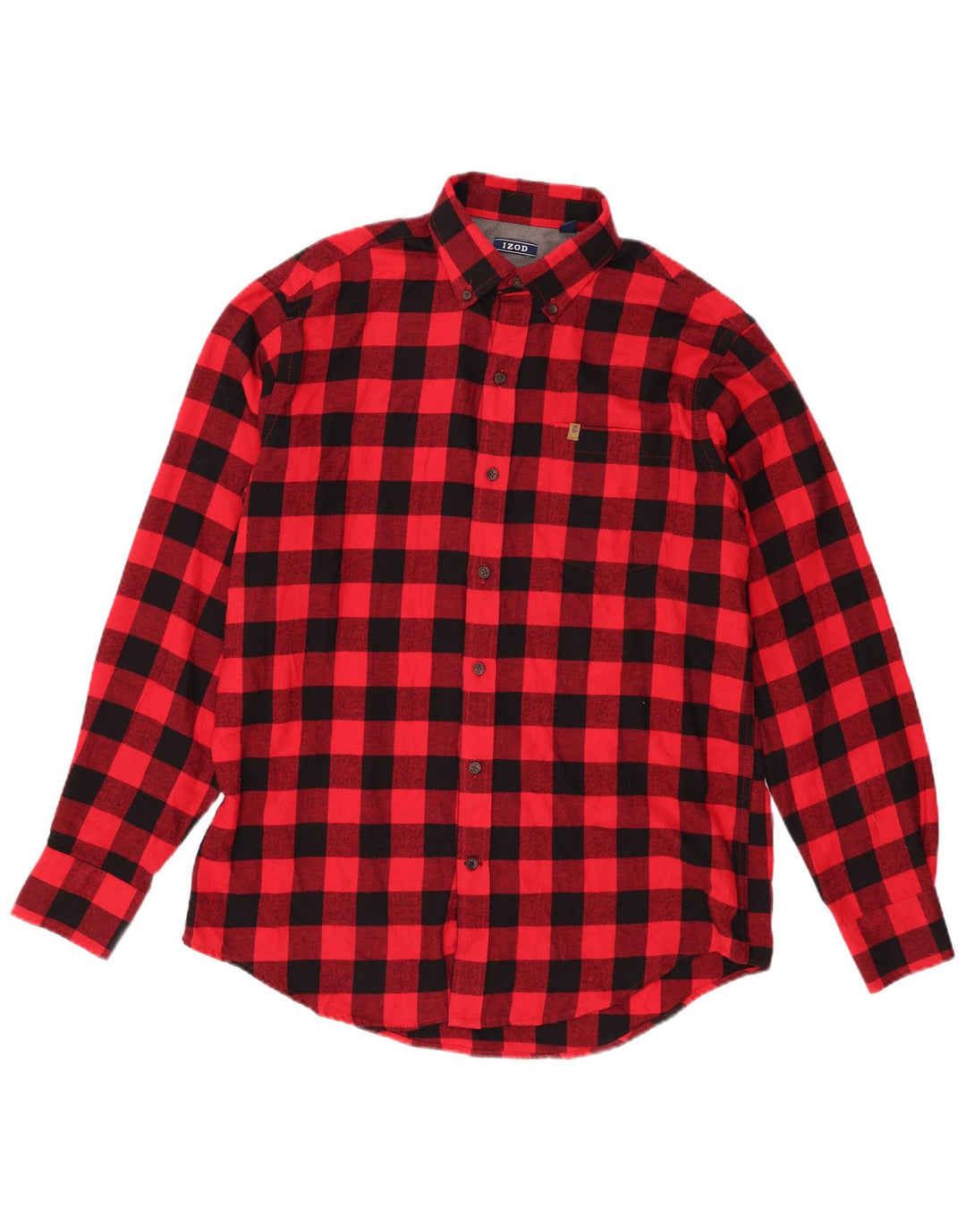 Izod Chemise Flanelle Homme Rouge Moyen Carreaux Coton