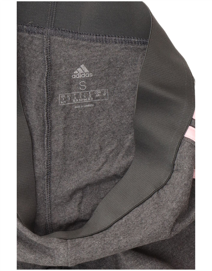 Adidas Leggings Femme UK 8/10 Petit Gris Coton