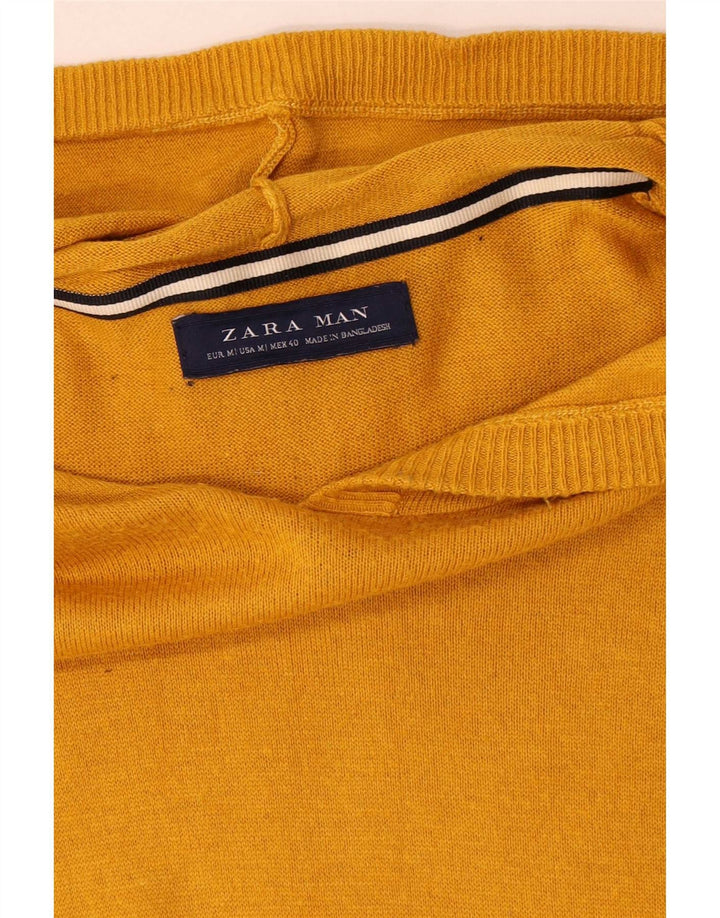 Pull À Capuche Zara Homme Jaune Moyen