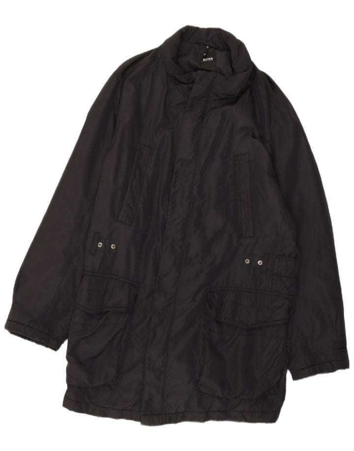 Hugo Boss Pardessus IT 50 Large Noir Polyamide Homme