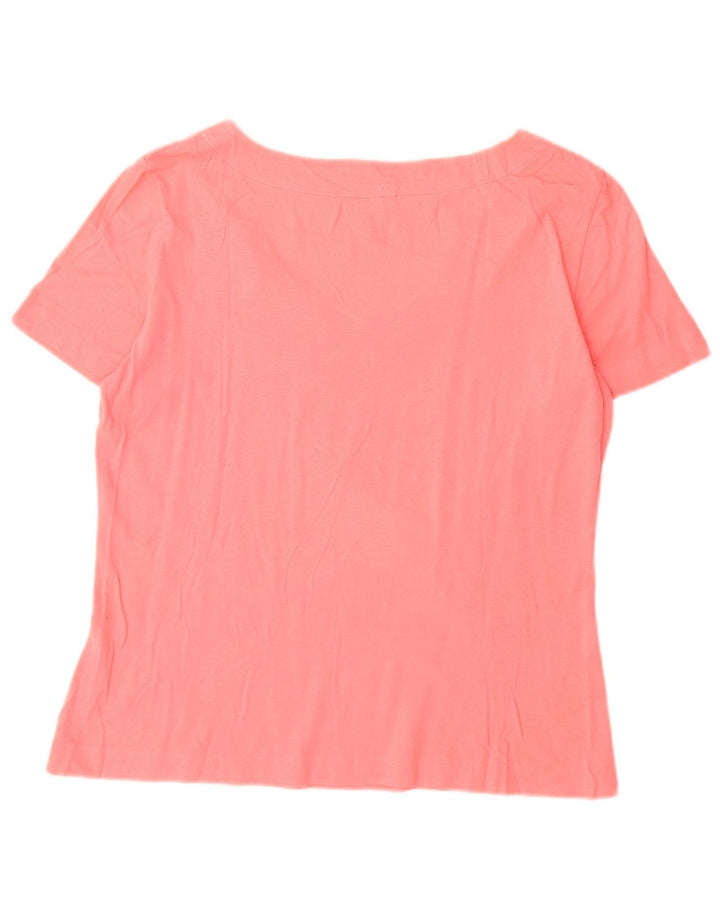 Benetton T-Shirt Femme Top UK 44 Coton Rose Moyen