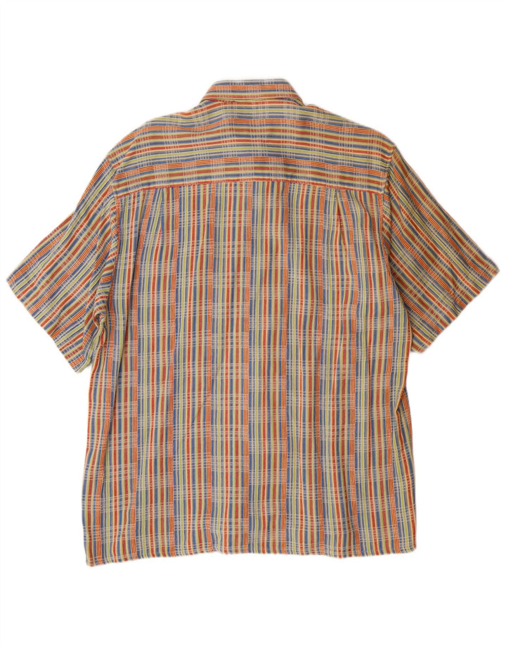 MUCH MORE Chemise à Manches Courtes Homme Grand Carreau Multicolore Coton