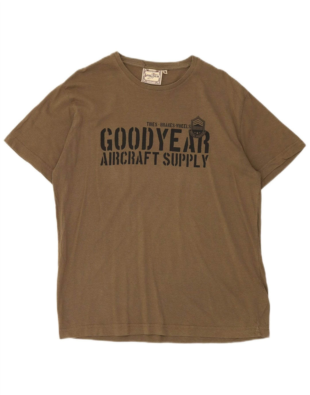 GOOD YEAR T-Shirt Graphique Homme Kaki Moyen Coton