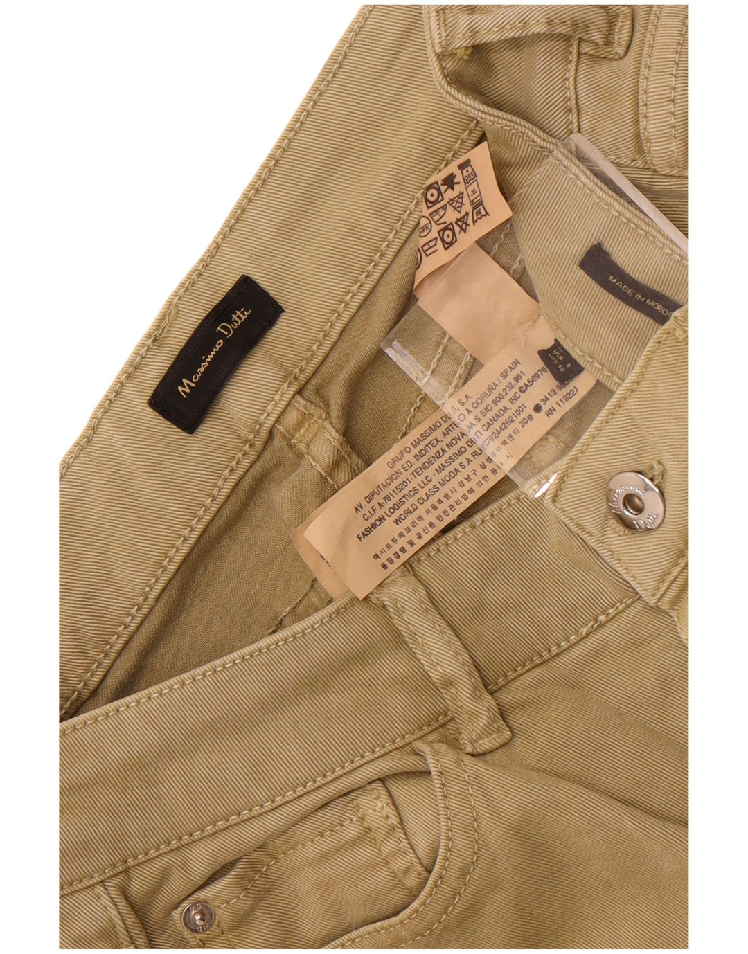 Massimo Dutti Pantalon cargo skinny pour femme EU 40 Medium W30 L29 Kaki