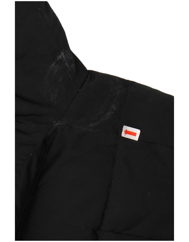 ZARA Veste matelassée à capuche pour femme UK 12 Medium Noir
