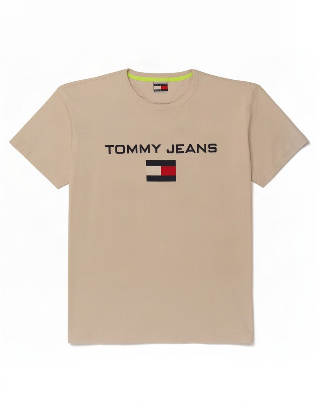 Tommy Hilfiger T-Shirt Graphique Homme Beige Moyen Coton
